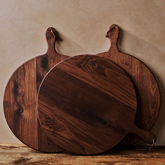 16" Diameter Round Charcuterie Board in Black Walnut