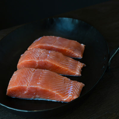 King salmon portion showing thickness