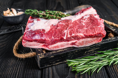 Raw plate short ribs, bone side